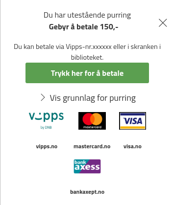Betalingsside i appen